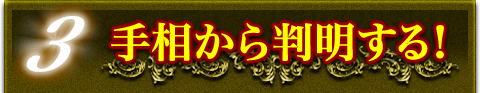 3 手相から判明する! 3 手相から判明する!